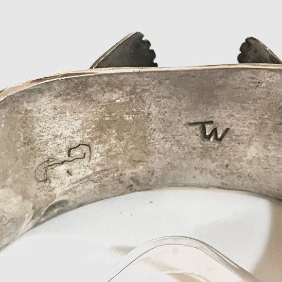 🦋Old Pawn Vintage Navajo Lone Mountain Turquoise Sterling Silver Watch Cuff - Picture 6 of 7